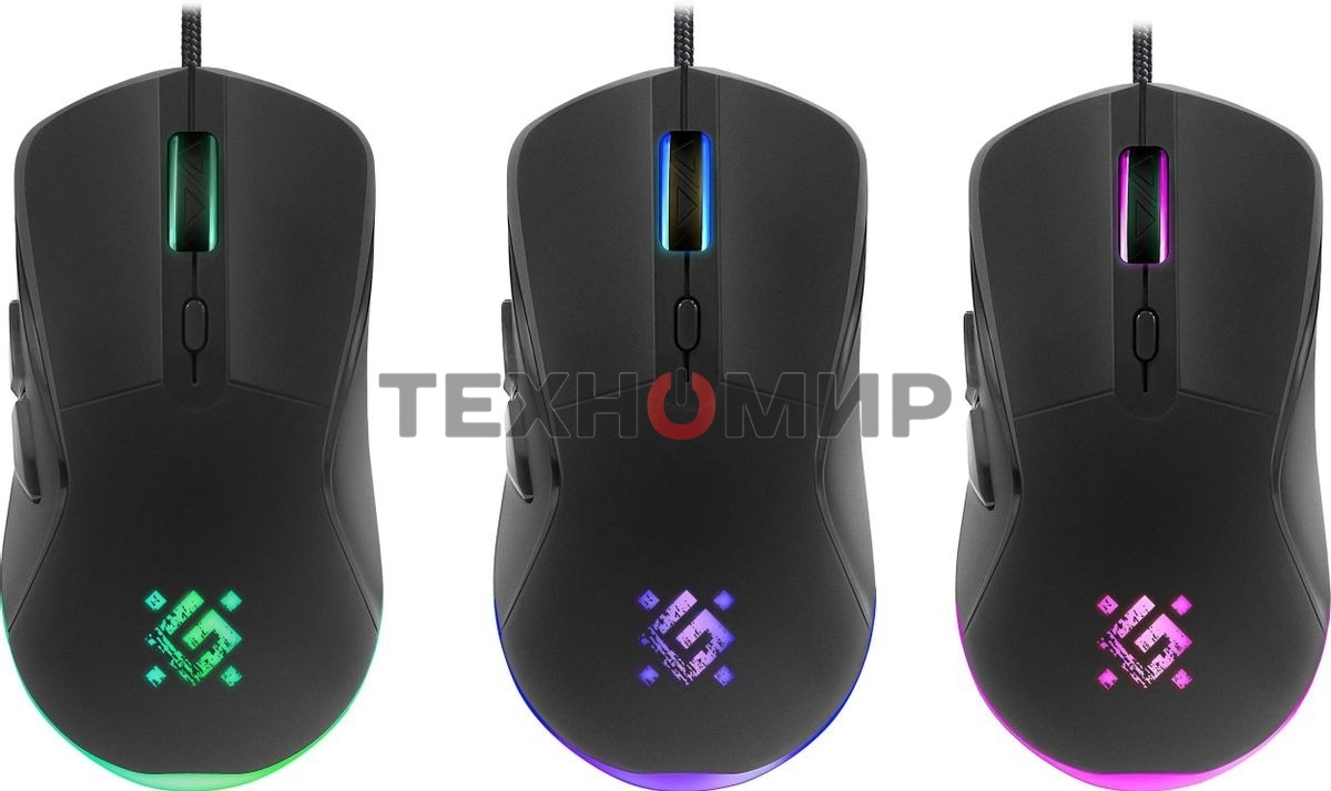 Мышь проводная Defender Arga GM-049 черный, 3600 dpi, USB, кнопки - 6