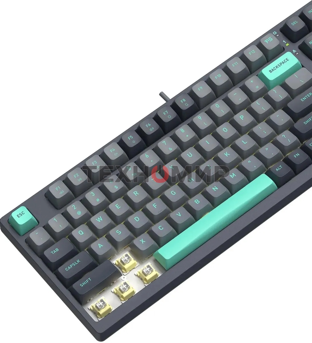 Клавиатура проводная A4Tech Fstyler FS300 механическая черный/серый USB for gamer LED (FS300 PANDA ROCK)