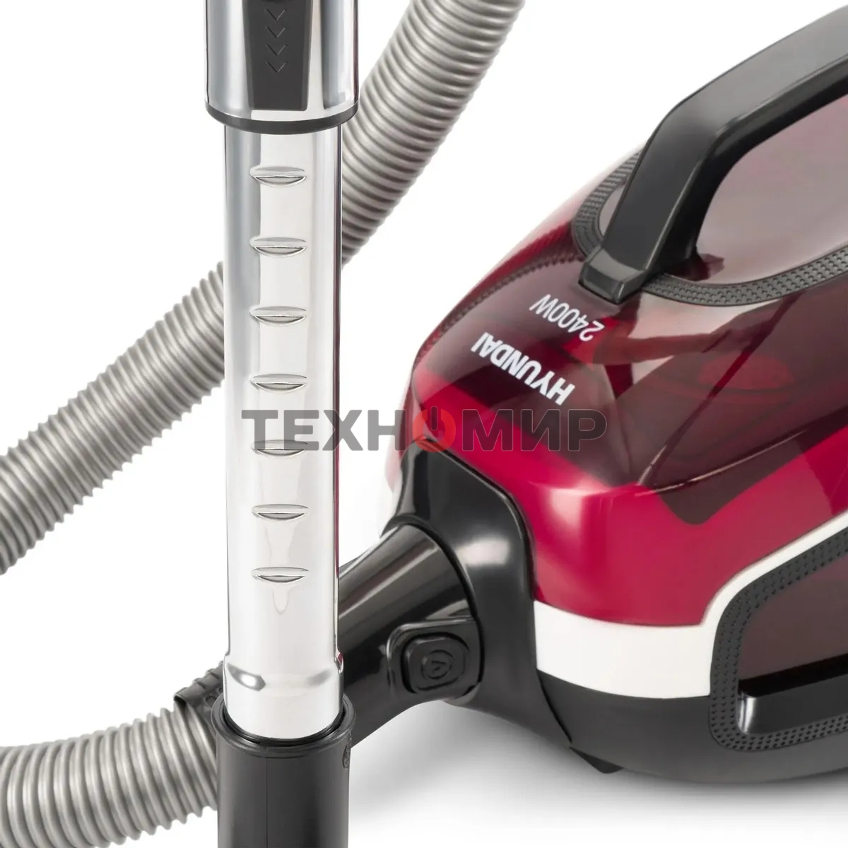 Пылесос Hyundai HYV-C3370 белый/красный, 380/2400 Вт, уборка сухая, пылесборник контейнер 3.5 л