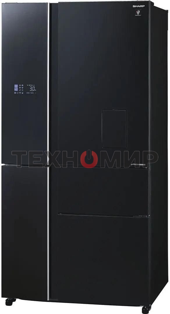 Холодильник Sharp SJWX99ABK серый, трехкамерный морозилка снизу 423/179л