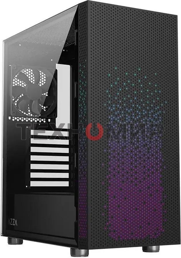 Компьютерный корпус Azza Celesta F черный без БП ATX 5x120мм 5x140мм 2xUSB 2.0 1xUSB 3.0 audio bott PSU