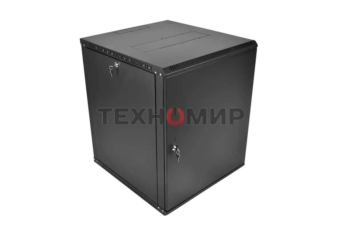 Шкаф телекоммуникационный настенный разборный ЦМО ЭКОНОМ 18U (600 350) дверь металл, черный