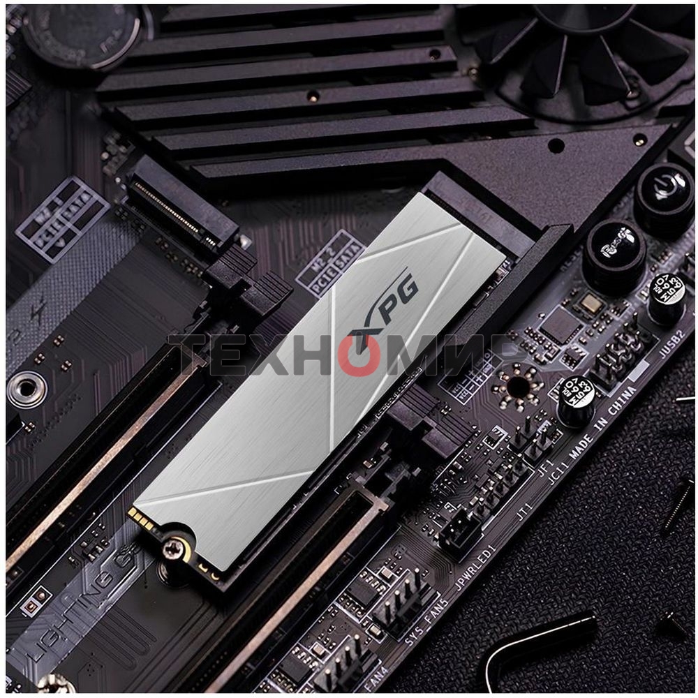 Накопитель SSD ADATA XPG GAMMIX S60, 2Tb, PCIe 4.0 x4, M.2 2280, NVMe, R/W 5000/4200, с радиатором