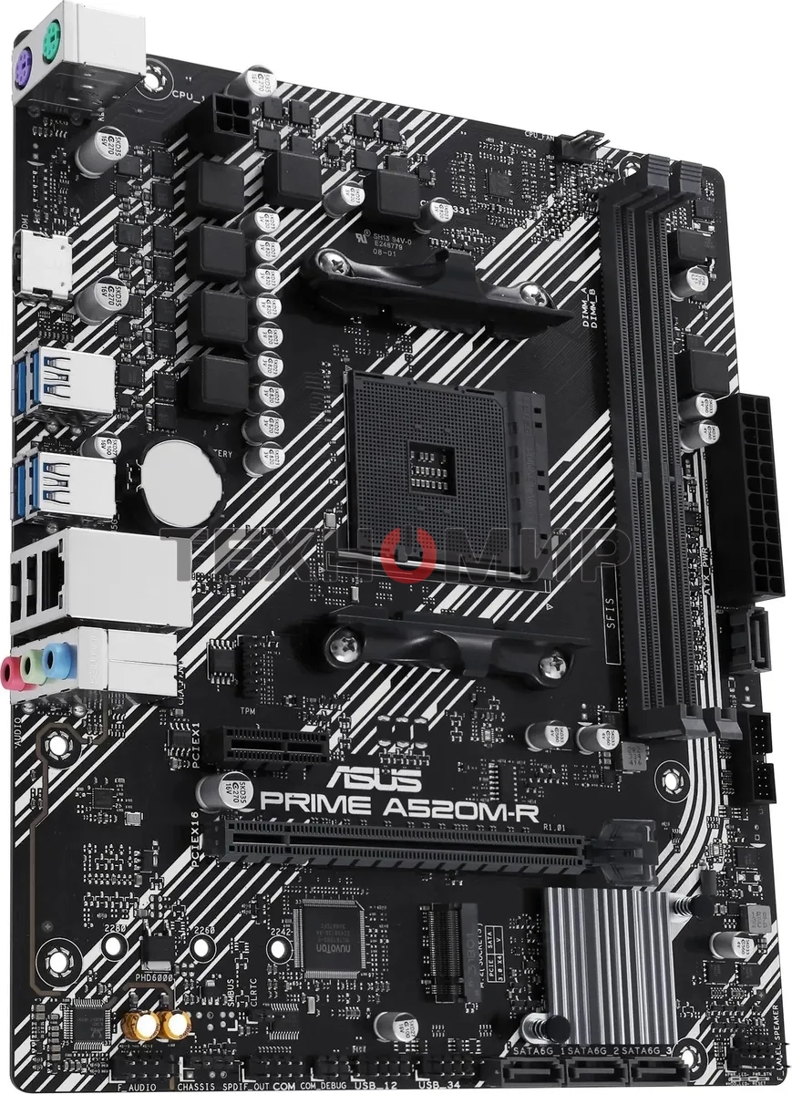 Материнская плата ASUS PRIME A520M-R, AM4, AMD A520, 2xDDR4, 4xSATA, 1xM.2, 1xPCIe 3.0 x16, 1xPCIe x1, 1xHDMI, 1x 1Gb LAN, 2xUSB-A 2.0, 4xUSB-A 3.2 Gen 1, 3x3.5 мм, 7.1, mATX