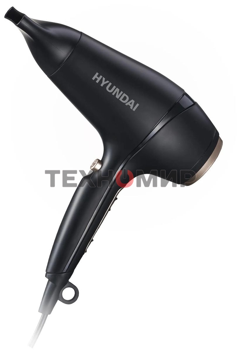 Фен Hyundai H-HD0767 черный, 2000 Вт, ионизация