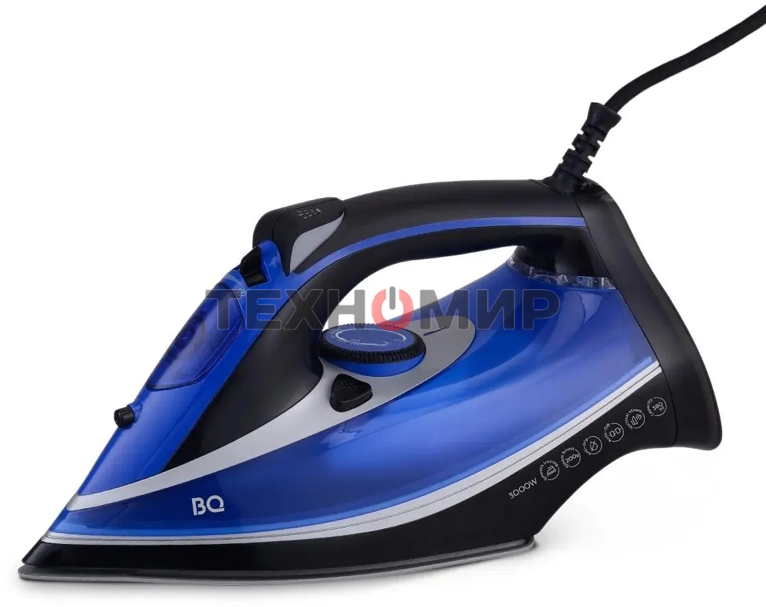 Утюг BQ SI1004 черный/синий, 3000 Вт, 40 г/мин, 200 г/мин, 380 мл