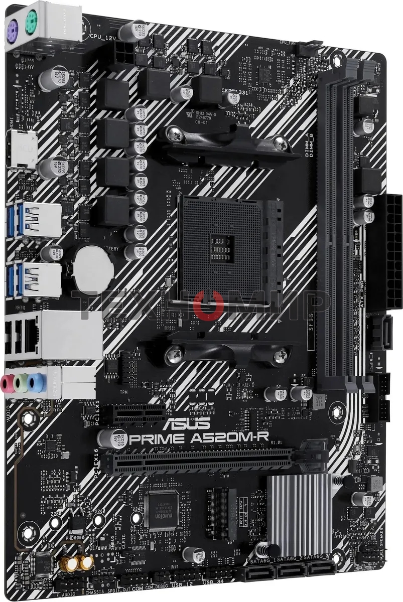 Материнская плата ASUS PRIME A520M-R, AM4, AMD A520, 2xDDR4, 4xSATA, 1xM.2, 1xPCIe 3.0 x16, 1xPCIe x1, 1xHDMI, 1x 1Gb LAN, 2xUSB-A 2.0, 4xUSB-A 3.2 Gen 1, 3x3.5 мм, 7.1, mATX