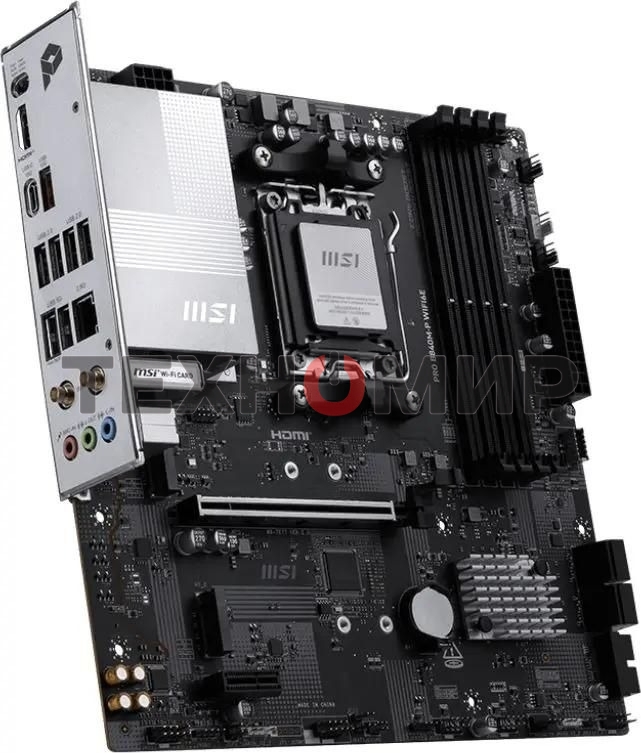Материнская плата MSI PRO B840M-P WIFI6E, AM5, AMD B840, 4xDDR5, 4xSATA, 2xM.2, 1xPCIe 4.0 x16, 1xPCIe 3.0 x1, 1xHDMI, 1x2.5Gb LAN, Wi-Fi 6E, Bluetooth 5.3, 1xUSB-C 10Gbps, 1xUSB-A 10Gbps, 2xUSB-A 5Gbps, 4xUSB-A 2.0, 3x3.5 мм, 7.1, mATX