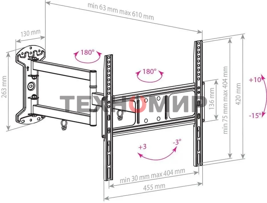 Кронштейн для телевизора Arm Media LCD-415 черный, 24