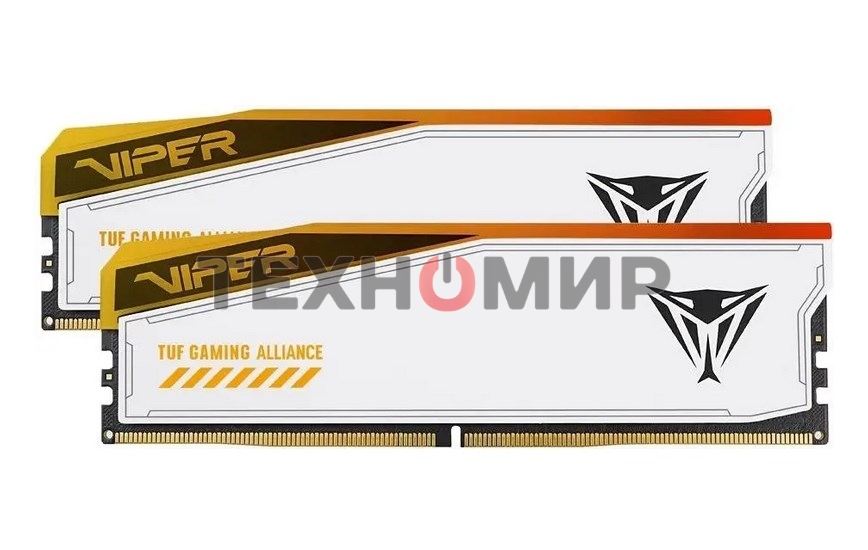 Оперативная память Patriot Viper Elite 5 TUF Gaming, DDR5, 32Gb (2x16 GB), 6000 MHz, CL36, DIMM, радиатор, RGB, белый