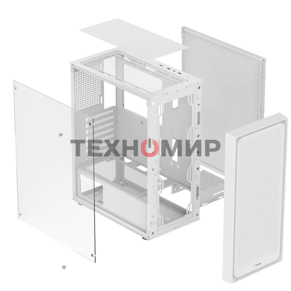 Компьютерный корпус Ocypus Gaммa C50 без БП белый (Gaммa-C50-WHG000XX-GL)