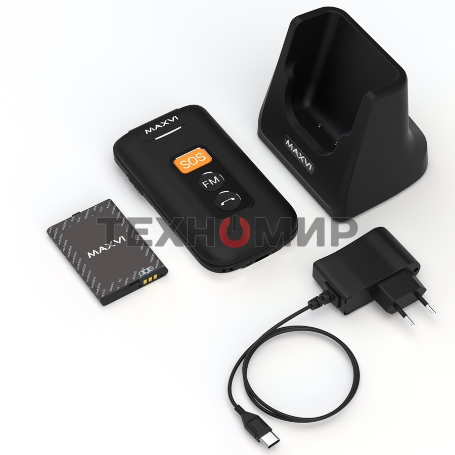 Мобильный телефон Maxvi E5 up черный