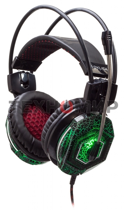 Наушники с микрофоном Oklick HS-L500G черный 2.2м мониторы оголовье