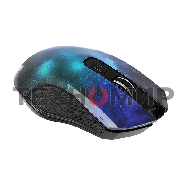 Мышь беспроводная Qumo Office M27 Universe синий, 1600 dpi, радиоканал, USB, кнопки - 4