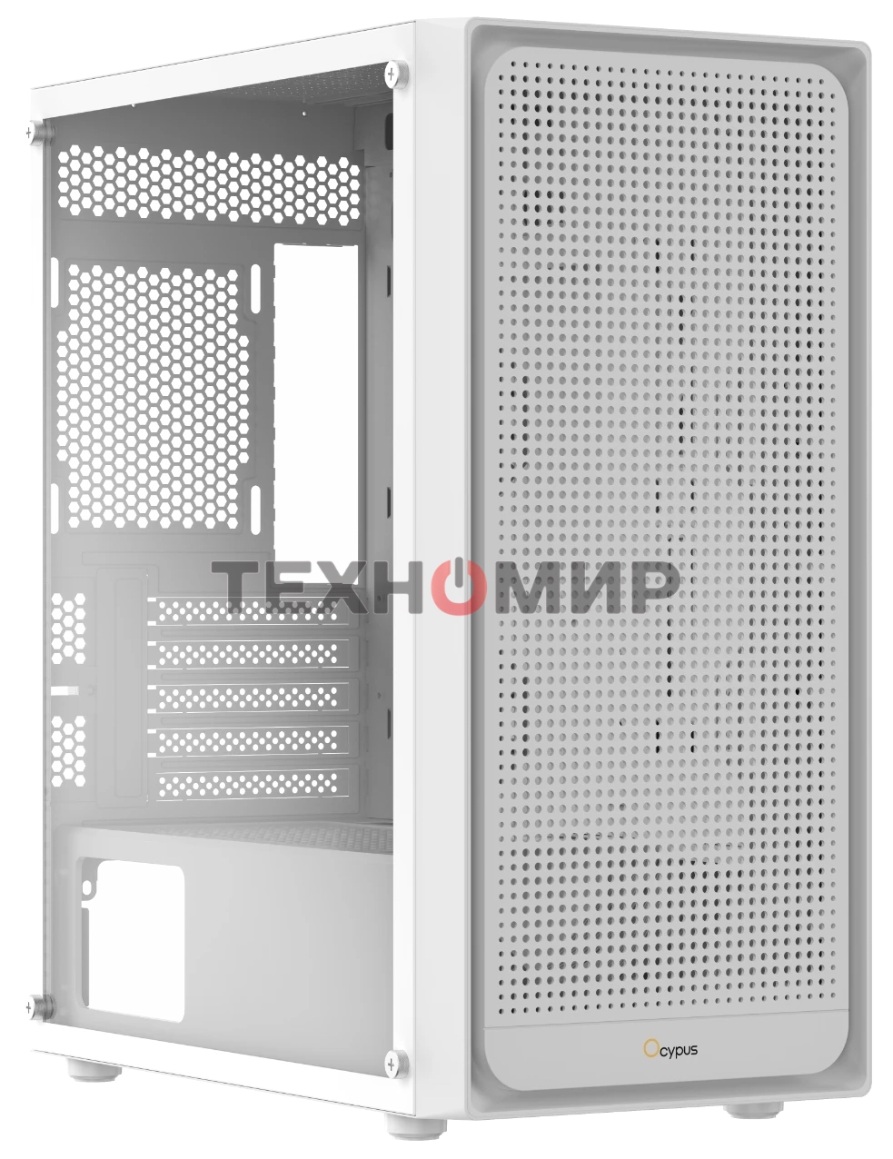 Компьютерный корпус Ocypus Gaммa C50 без БП белый (Gaммa-C50-WHG000XX-GL)
