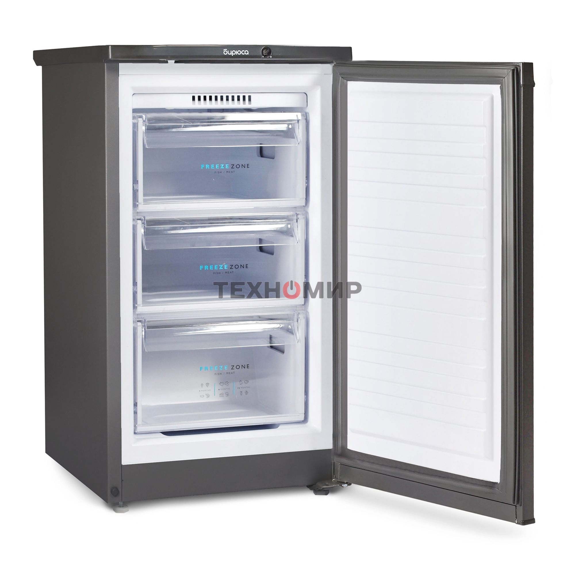 Морозильная камера Бирюса W412 графит, 80л, 3 ящика