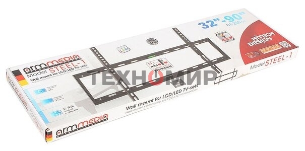 Кронштейн Arm media STEEL-1 new черный, настенный, 32