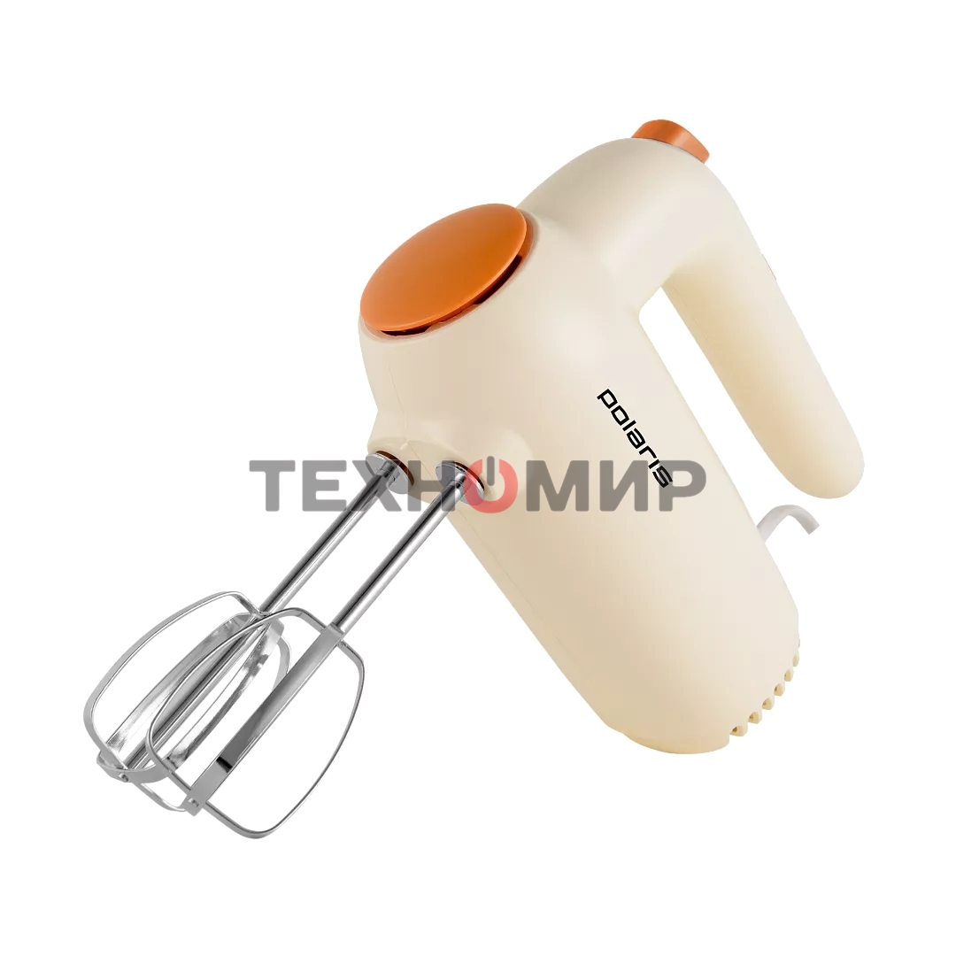 Миксер Polaris PHM 7019 слоновая кость Ручной. Мощность 700 Вт. Число скоростей 5, кол-во насадок 4.