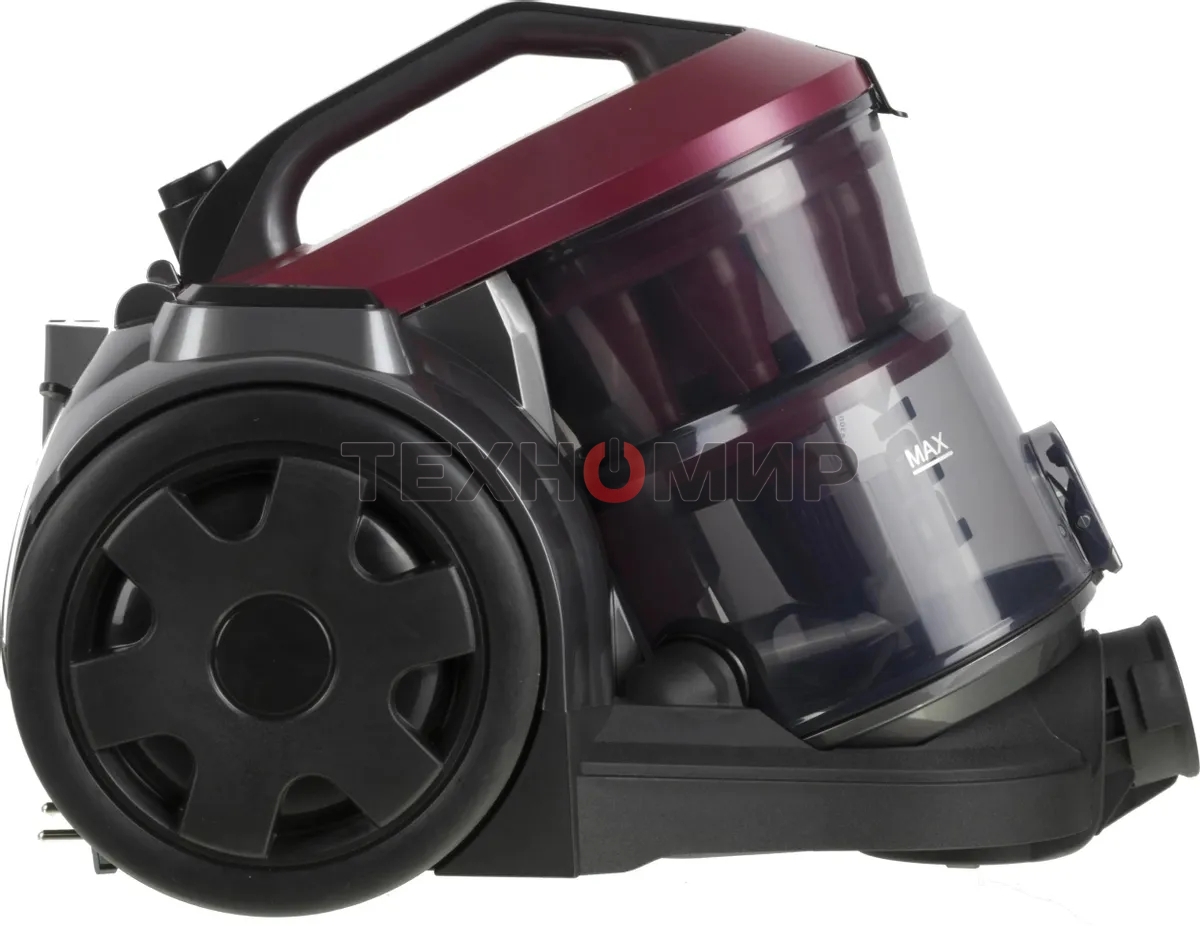 Пылесос BBK BV 1502 черный/темная вишня, 300/1600 Вт, уборка сухая, пылесборник контейнер 2 л