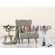 Обогреватель масляный Ballu CUBE BOH/CB-05W (5 секций), белый, 1000 Вт, 15 м2, механический термостат