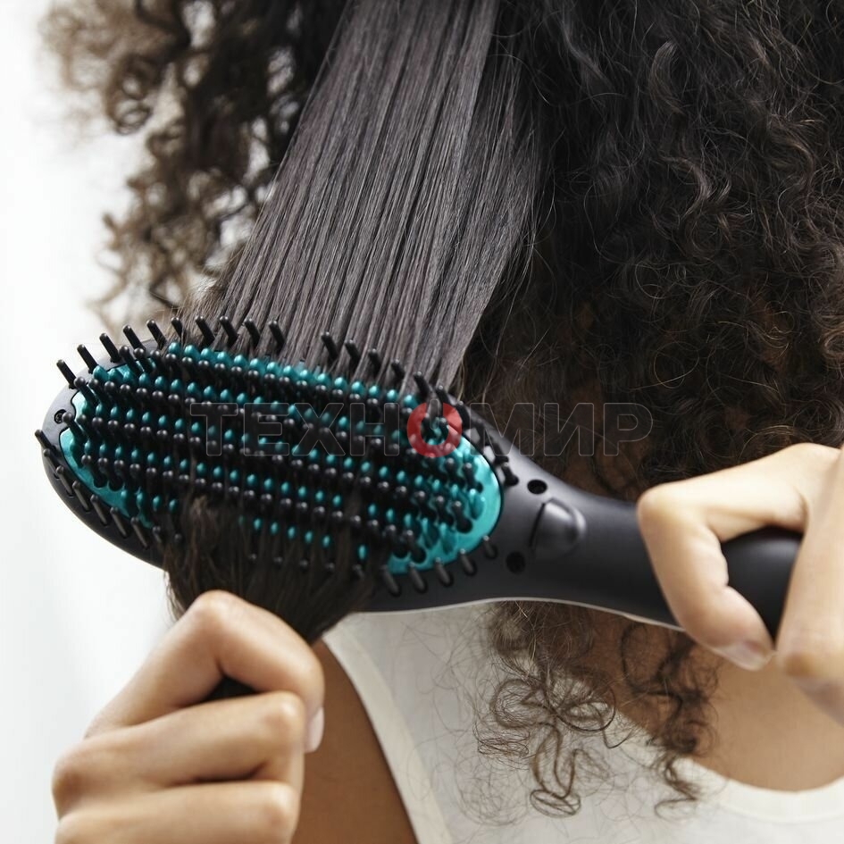 Расческа-выпрямитель Rowenta CF5820F0 черный/зеленый