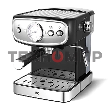Кофеварка рожковая BQ CM1006 черный-стальной, исп. кофе - молотый, 1,5 л, 850 Вт, 15 бар