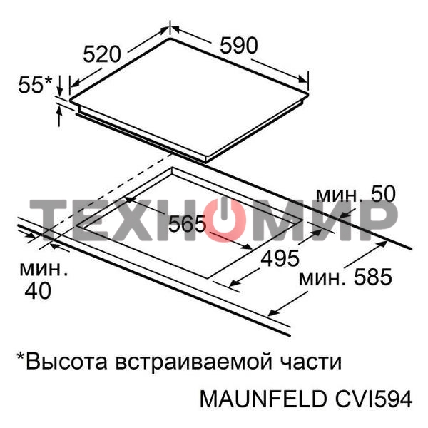 Индукционная варочная панель Maunfeld CVI594SF2DGR Inverter