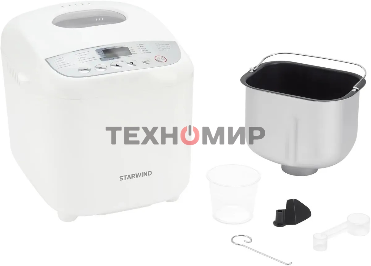 Хлебопечка Starwind SBM2085 600 Вт, белый/серебристый