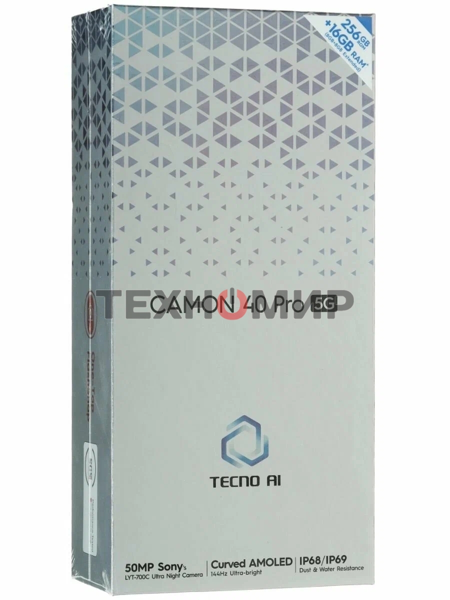 Смартфон Tecno Camon 40 Pro 5G, CM7, 12/256Gb, титановый