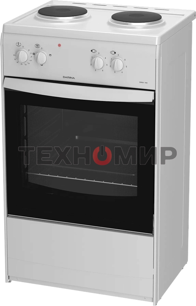Плита электрическая Darina S EM 521 404 W белый/черный, конфорок 2 шт, духовка 45 л, 50 см x 85 см x 41 см