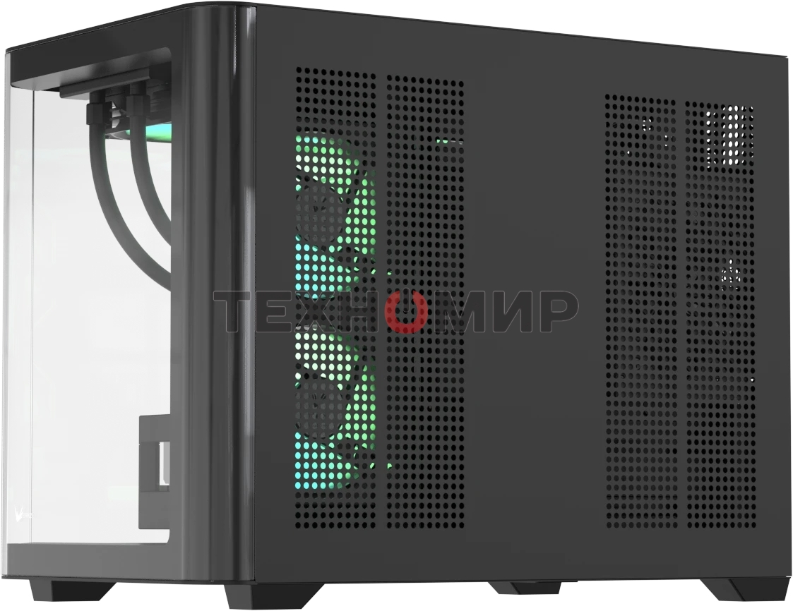 Компьютерный корпус AeroCool/Formula Crystal U2M Floe черный без БП mATX 1xUSB 3.0 1xUSB3.1 audio bott PSU