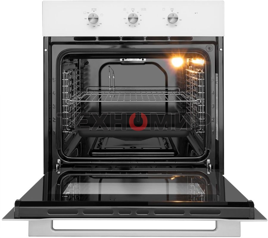 Шкаф духовой газовый с электрическим грилем Maunfeld MOGS703W, встраиваемый