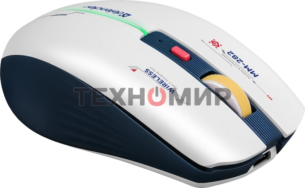 Мышь беспроводная Defender Dila MM-282 белый/синий, 1800 dpi, радиоканал, USB, кнопки - 6