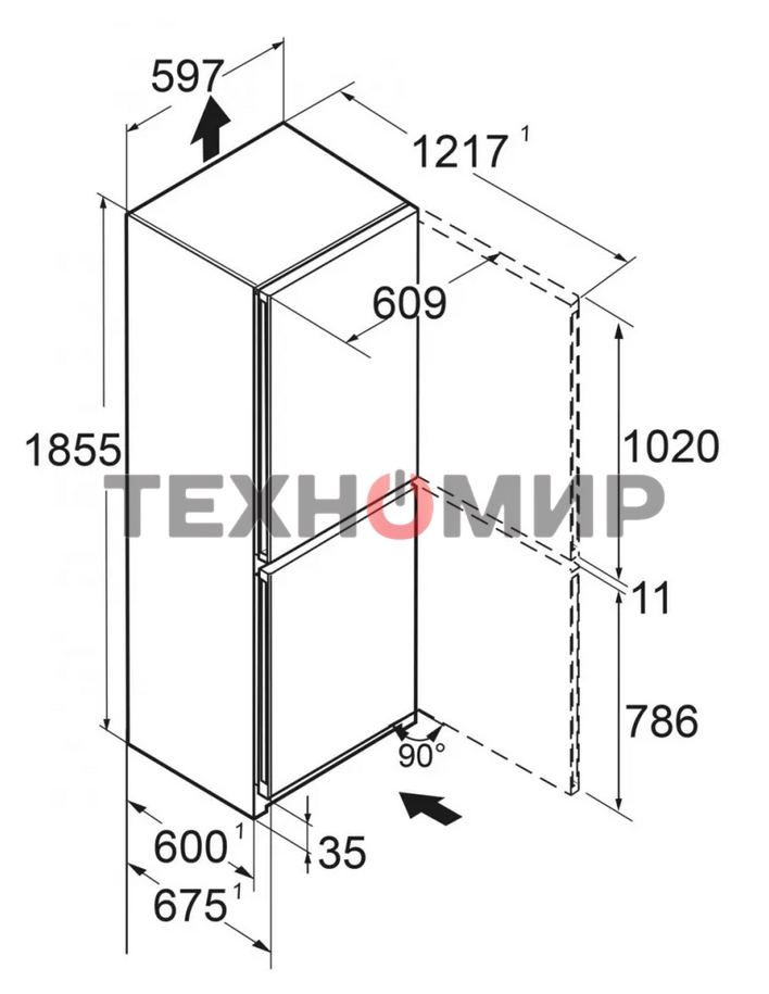 Холодильник Liebherr CNBDB 5223-22 001 черная нержавеющая сталь двухкамерный 225/94л морозилка снизу, No Frost