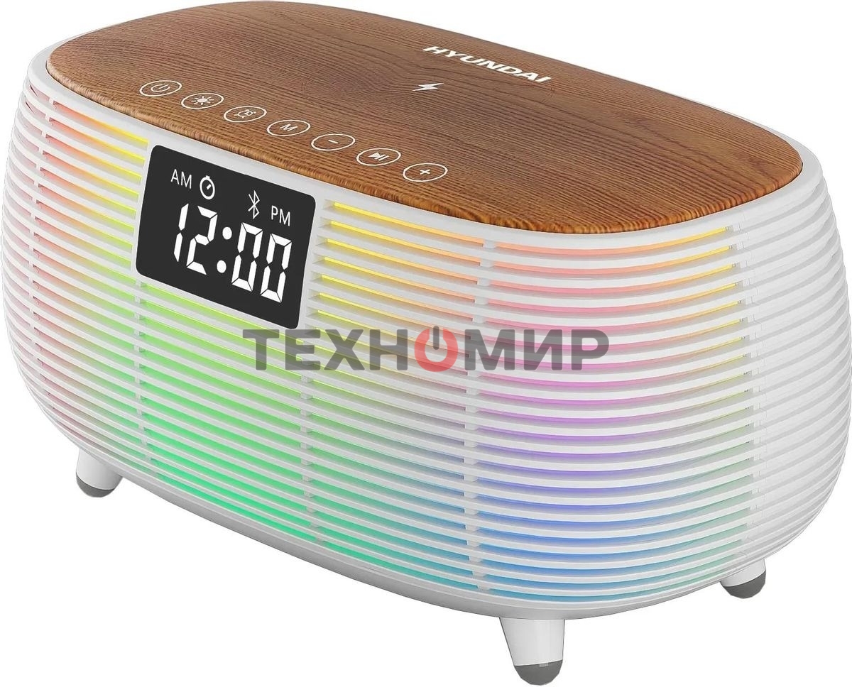 Радиобудильник Hyundai H-RCL231 белый LCD подсв:белая часы:цифровые FM