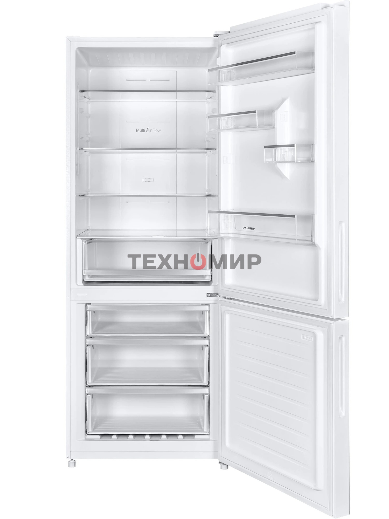 Холодильник Maunfeld MFF1857NFW белый мат. инвертер двухкамерный 336/117л морозилка снизу