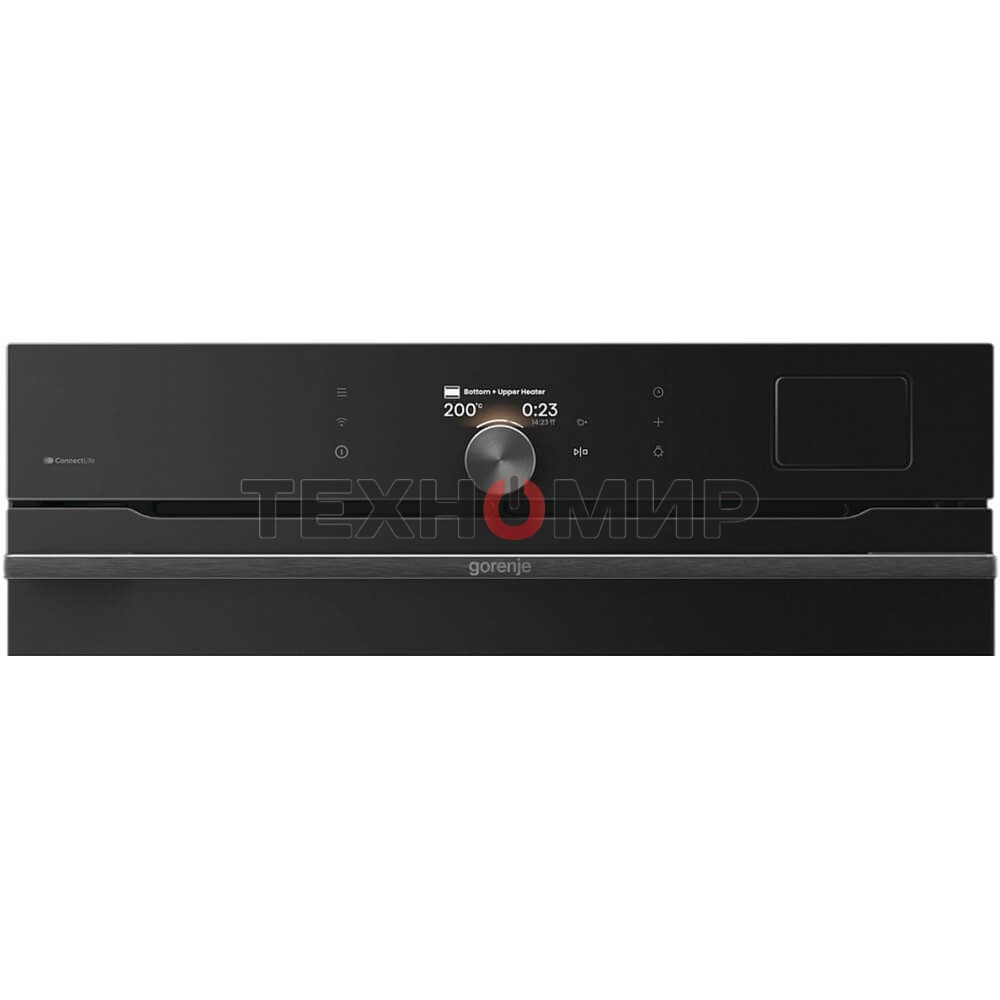 Встраиваемая электрическая духовка Gorenje BFS6148B, объем 77 л, макс. температура 230 градусов, сенсорное/поворотное управление, Wi-Fi, пар (FullSteam), сувид, AirFry, автоматические программы, телескопические направляющие на одном уровне, термощуп, дина