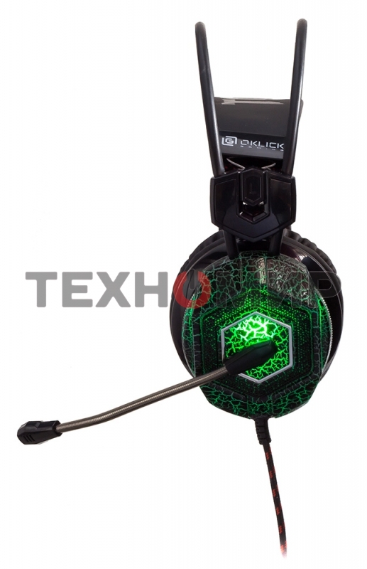 Наушники с микрофоном Oklick HS-L500G черный 2.2м мониторы оголовье