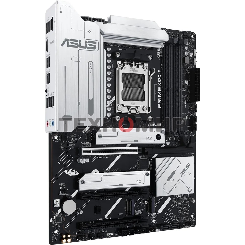 Материнская плата ASUS PRIME X870-P, AM5, AMD X870, 4xDDR5, 2xSATA, 4xM.2, 1xPCI-E 5.0 x16, 1xPCI-E 4.0 x16, 1xPCI-E x1, 1xHDMI, 2xUSB Type-C, 1x2.5Gb LAN, 4xUSB-A 3.2 Gen 1, 1xUSB 3.2 Gen 2, 3x3.5 мм, 7.1, ATX