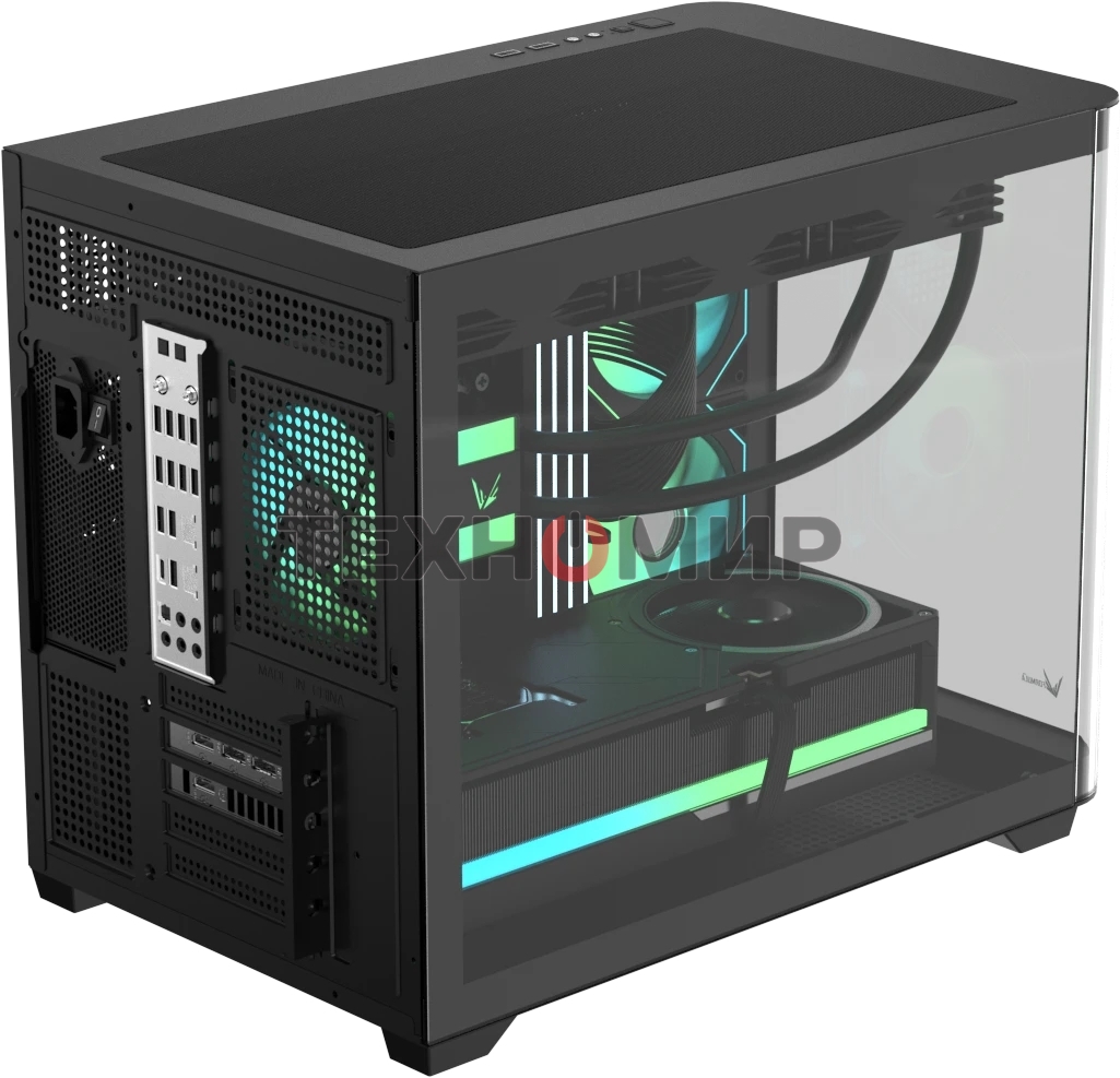 Компьютерный корпус AeroCool/Formula Crystal U2M Floe черный без БП mATX 1xUSB 3.0 1xUSB3.1 audio bott PSU