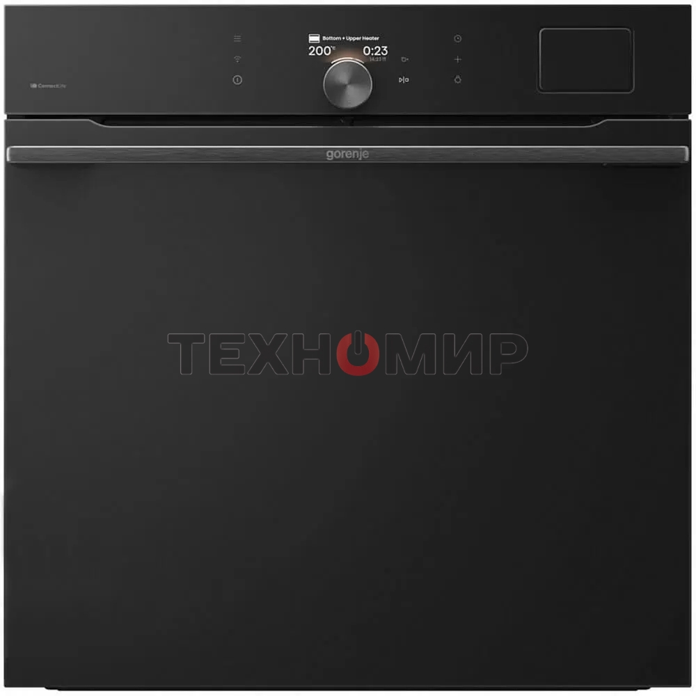 Духовой шкаф Gorenje BSA6138B, 77 л, макс. температура 300 градусов, комбинированное управление, TFT-дисплей, SteamAssist PRO, Wi-Fi, динамическая система охлаждения, быстрый нагрев, энергоэффективность А+, черный