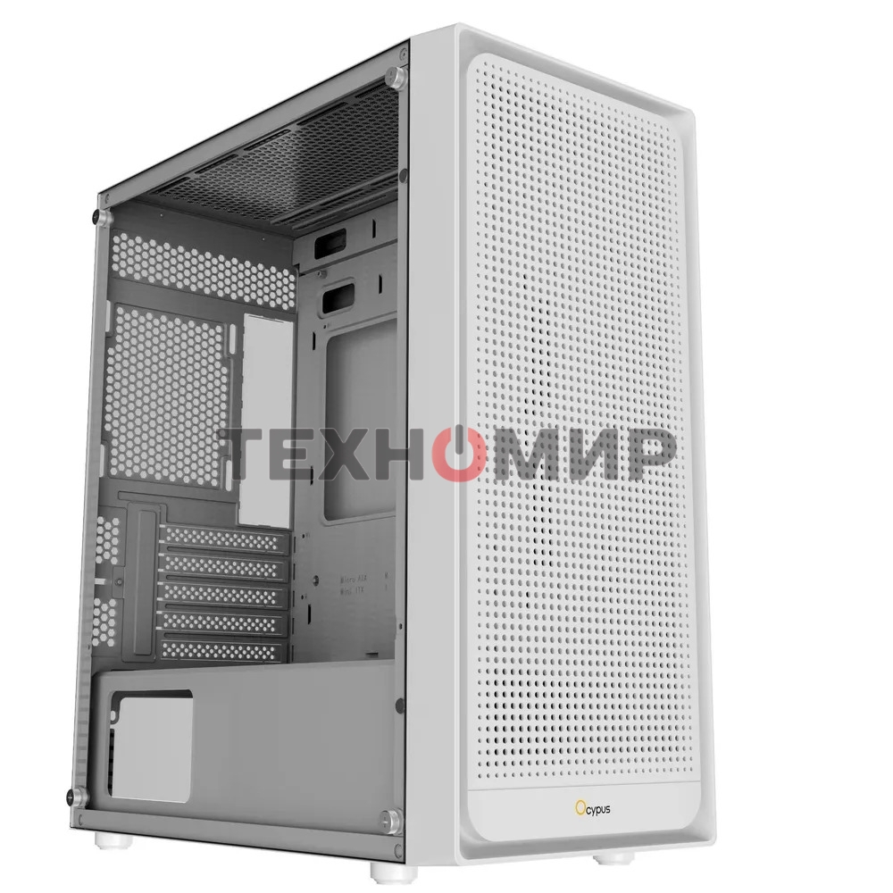 Компьютерный корпус Ocypus Gaммa C50 без БП белый (Gaммa-C50-WHG000XX-GL)
