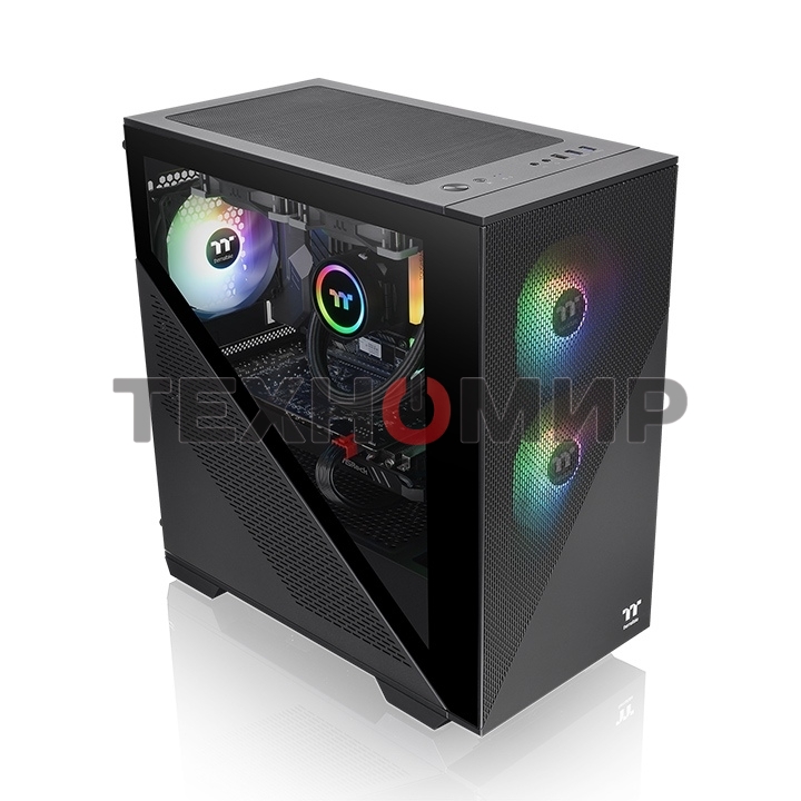 Компьютерный корпус Thermaltake Divider 170 TG ARGb/Black CA-1S4-00S1WN-00/Win/SPCC/Tempered Glass*1/120мм ARGb PWM Fan*2