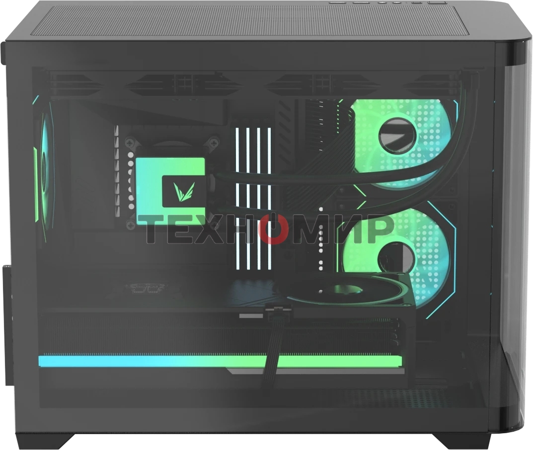 Компьютерный корпус AeroCool/Formula Crystal U2M Floe черный без БП mATX 1xUSB 3.0 1xUSB3.1 audio bott PSU