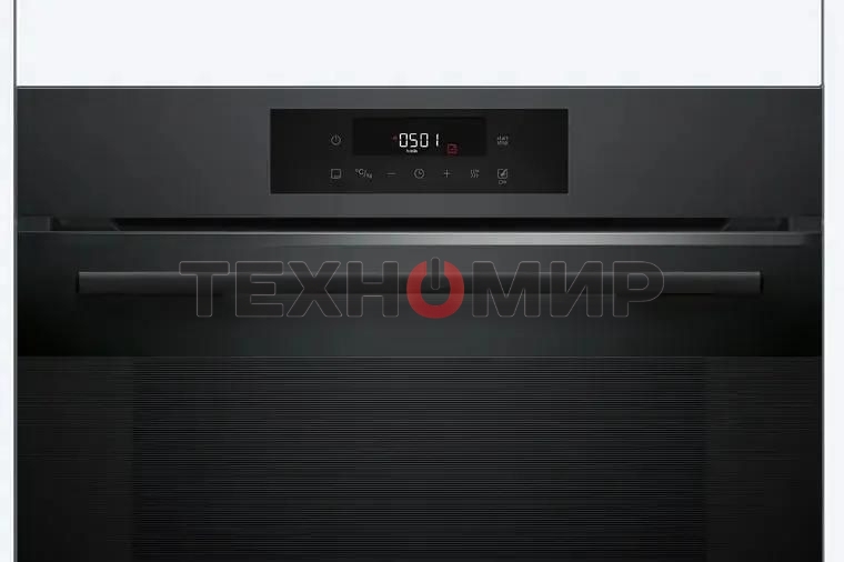 Духовой шкаф электрический Bosch HJG852YT0T Serie 6, 60 см, 66 л, черный матовый,сенсорное управление, 8 режимов+AutoPilot 30(30 автоматических программ), LCD-дисплей, галогенное освещение, самоочистка EcoClean,Soft Open and Soft Close door,телескопически