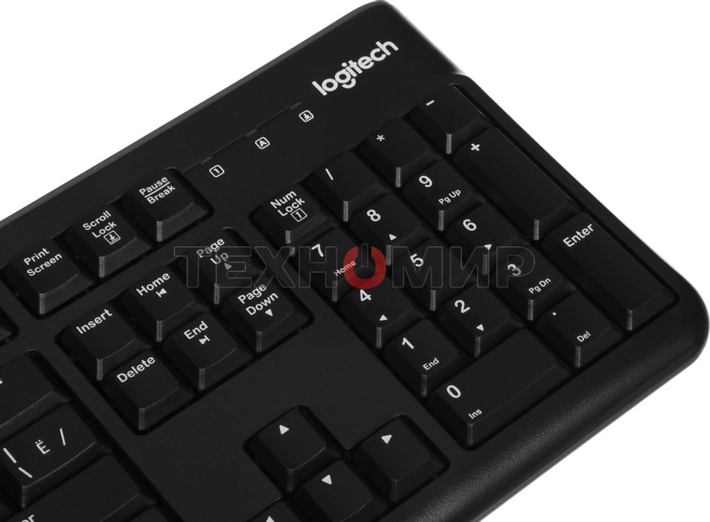 Комплект клавиатура+мышь Logitech MK120 проводной, USB, 1000 DPI, чёрный (неоригинальная гравировка)