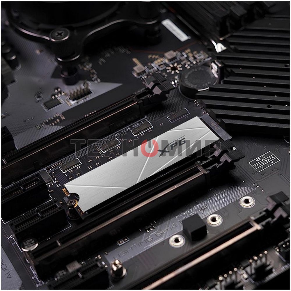 Накопитель SSD ADATA XPG GAMMIX S60, 512Gb, PCIe 4.0 x4, M.2 2280, NVMe, R/W 4700/1700, с радиатором