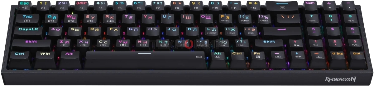 Комплект клавиатура+мышь Redragon S136 беспроводной, USB + Bluetooth, 8000 DPI, чёрный