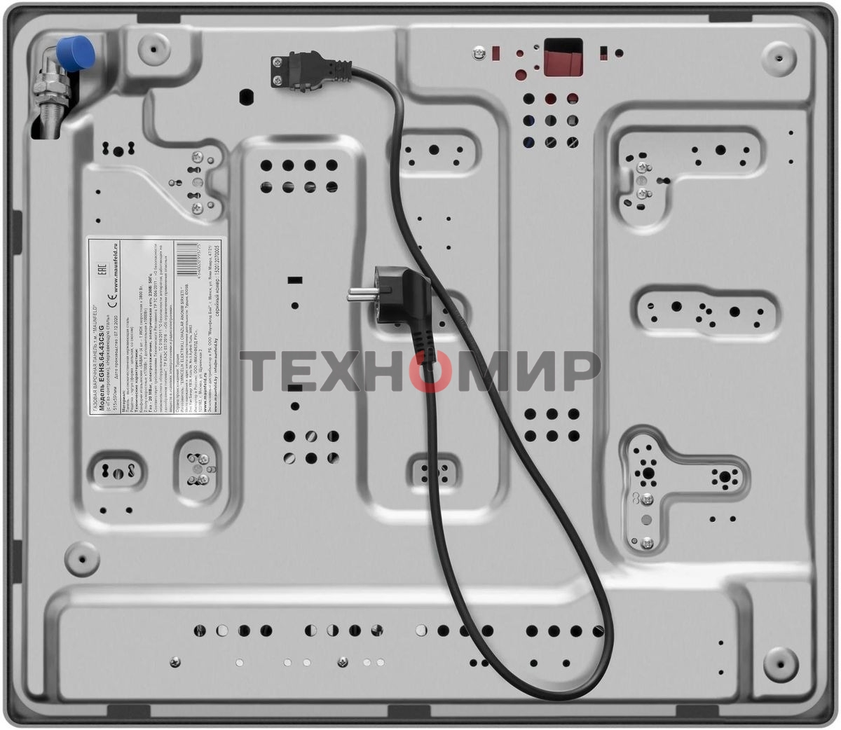 Газовая варочная панель Maunfeld EGHS.64.43CS/G, 4 конфорки, нержавеющая сталь, серебристый