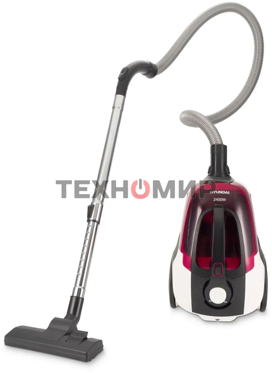 Пылесос Hyundai HYV-C3370 белый/красный, 380/2400 Вт, уборка сухая, пылесборник контейнер 3.5 л